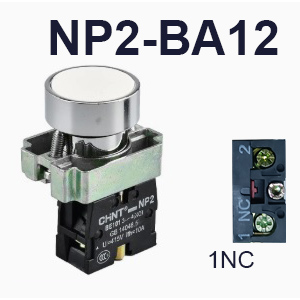 NP2-BA12-Push button-White-1NC-CHINT ELECTRIC
