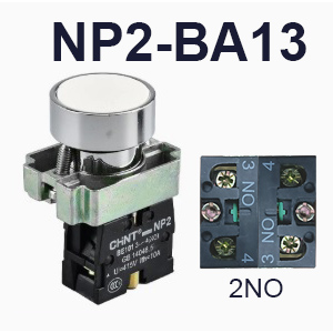 NP2-BA13-Push button-White-2NO-CHINT ELECTRIC