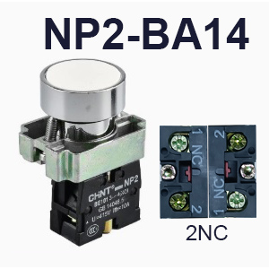 NP2-BA14-Push button-White-2NC-CHINT ELECTRIC