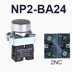 NP2-BA24-Push button-Black-2NC-CHINT ELECTRIC