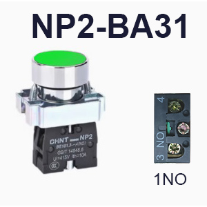 NP2-BA31-Push button-Green-1NO-CHINT ELECTRIC