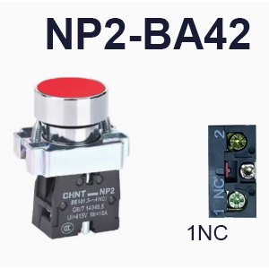 NP2-BA42-Push button-Red-1NC-CHINT ELECTRIC