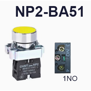 NP2-BA51-Push button-Yellow-1NO-CHINT ELECTRIC