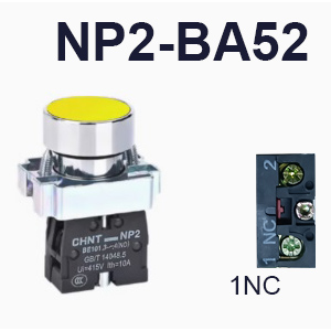 NP2-BA52-Push button-Yellow-1NC-CHINT ELECTRIC